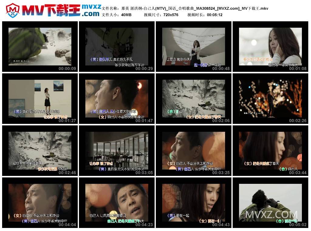 那英 屠洪纲-自己人(MTV)_国语_合唱歌曲_MA308524
